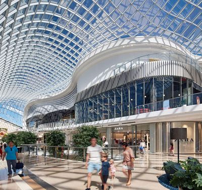 Търговски център с впечатляващ стъклен покрив от Kömmerling