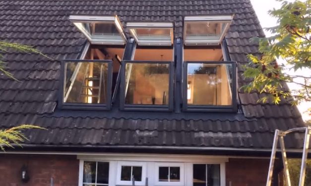 Инсталиране на три балконски прозореца Velux Cabrio